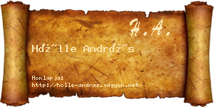 Hölle András névjegykártya